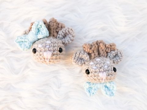 Häkelanleitung kleiner Rentierkopf für Schnullerkette / Kinderwagenkette