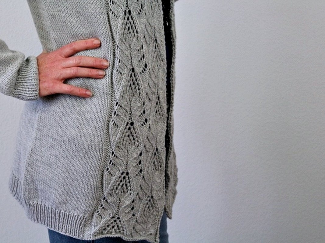Knitting Pattern PDF Cardigan – Lace Knit Jacket with Shawl Collar - Image 8