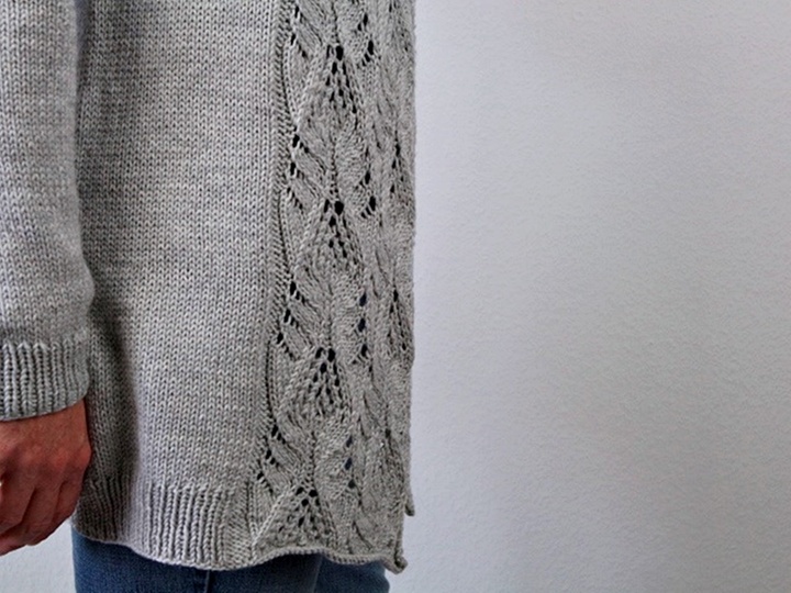 Knitting Pattern PDF Cardigan – Lace Knit Jacket with Shawl Collar