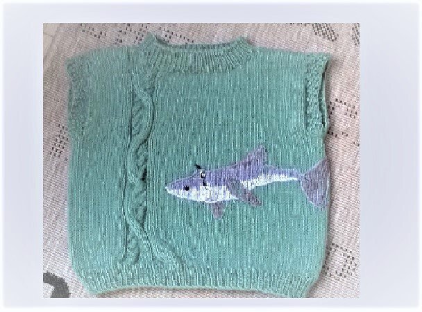 Haifisch-Pullunder, Größe 2 bis 3 ½ Jahre (96 / 104) (5 Jahre)