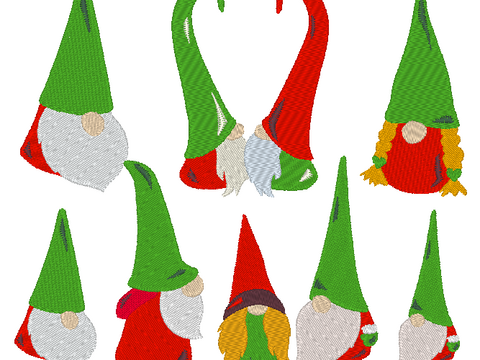 Gnome Zwerg Weihnachten Stickdatei