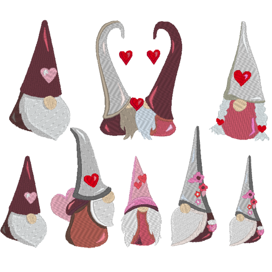 Herz Gnome Zwerg Stickdatei Valentinstag