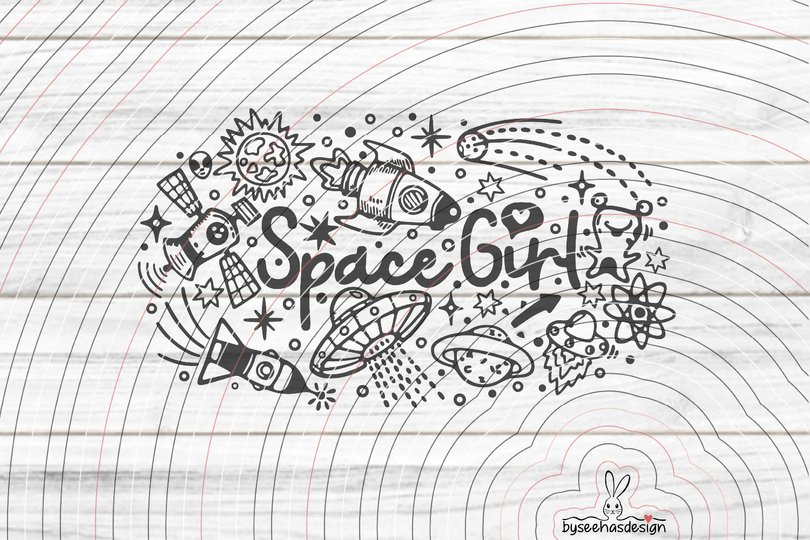 Space Girl Plotterdatei SVG DXF