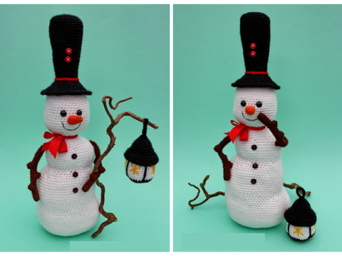 Schneemann Mit Laterne Amigurumi Weihnachten