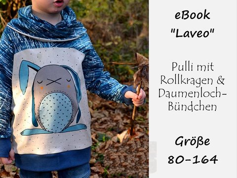 E-Book Pulli Laveo mit großem Kragen und Daumenloch-Bündchen