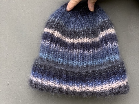 Mütze aus Mohair-Resten, Strickanleitung