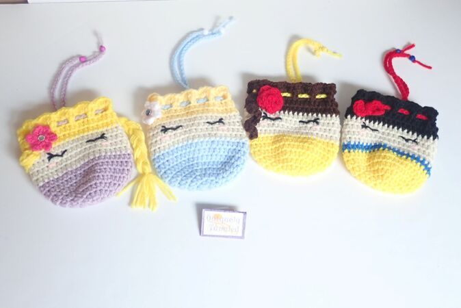 Princess Trinket Pouches/Bags- Crochet Pattern- English