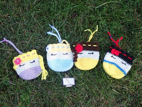 Princess Trinket Pouches/Bags- Crochet Pattern- English