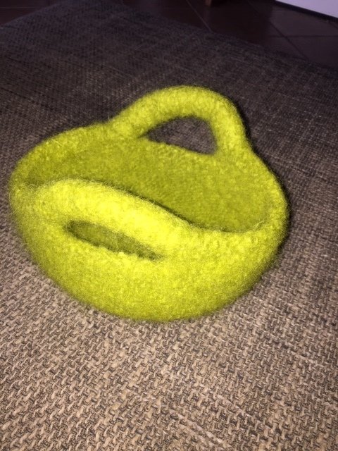 gestrickte Filzkörbchen mit und ohne Griff - Bild 2
