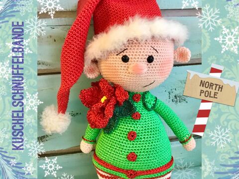 Häkelanleitung Kuschelschnuffelbande Weihnachtself Buddy