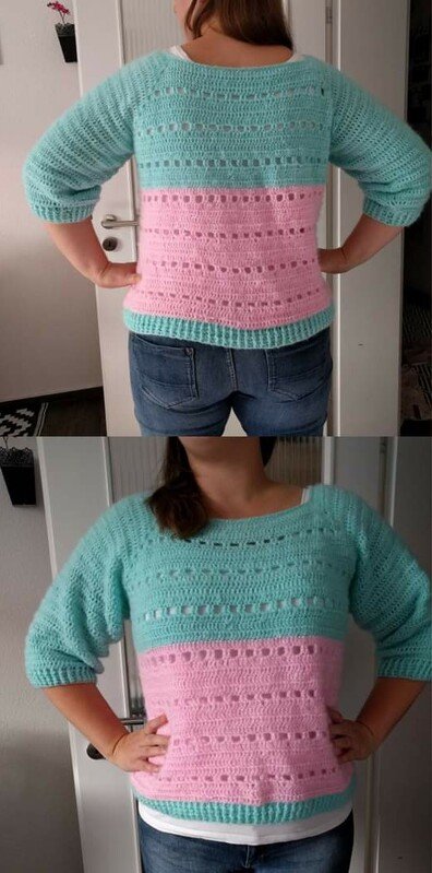 Wendepulli Elsa Ein Pullover-2 Tragevarianten-RVO Häkeln für alle Damengrößen - Bild 2