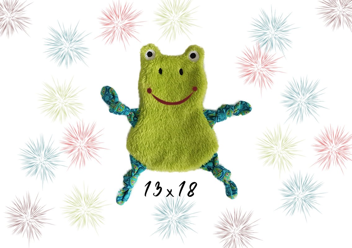 Stickdatei Frosch Kuscheltuch ITH in drei Größen - Bild 2
