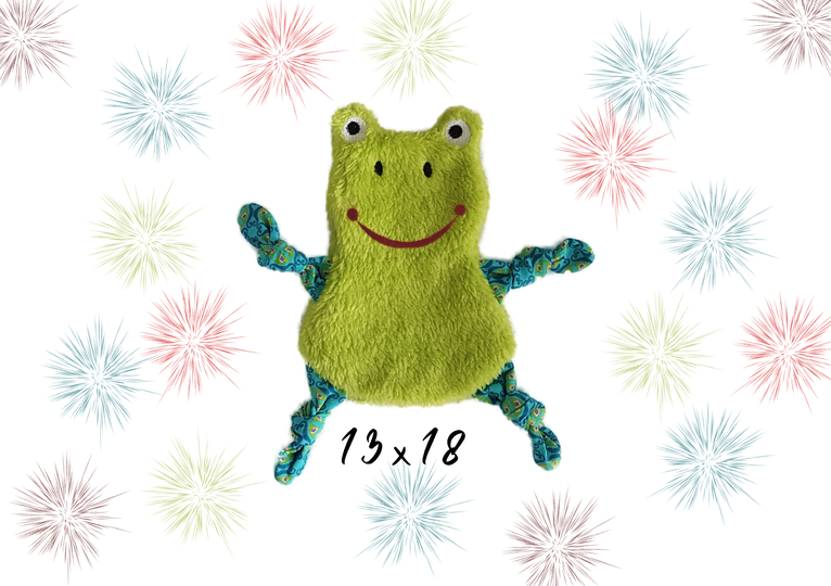 Stickdatei Frosch Kuscheltuch ITH in drei Größen