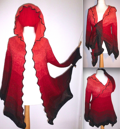 Diabola - zipfelige Strickjacke aus Farbverlaufsgarn