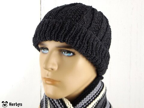 Strickanleitung Herrenmütze "Mustermix"