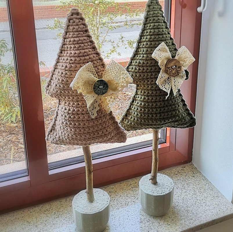 Weihnachtbäumchen  - XL Weihnachtbäumchen aus Textilgarn - Häkelanleitung