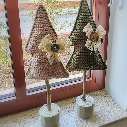 Weihnachtbäumchen  - XL Weihnachtbäumchen aus Textilgarn - Häkelanleitung