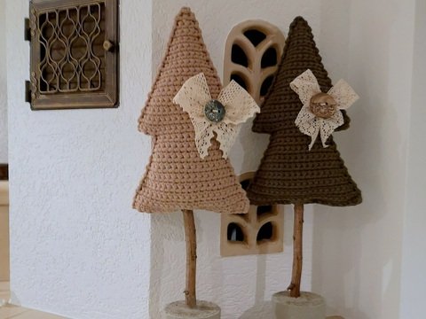 Weihnachtbäumchen  - XL Weihnachtbäumchen aus Textilgarn - Häkelanleitung
