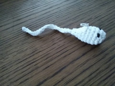 Häkelanleitung Schlüsselanhänger/Taschenbaumler "Spermi"