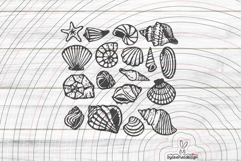 Muscheln Plotterdatei SVG DXF