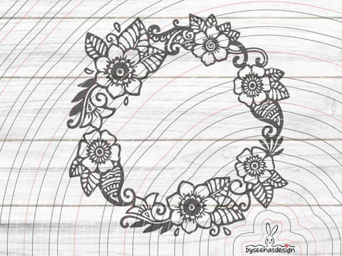 Blumenkranz Plotterdatei SVG DXF