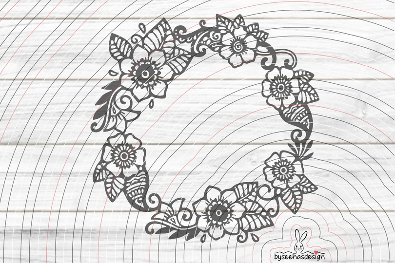 Blumenkranz Plotterdatei SVG DXF