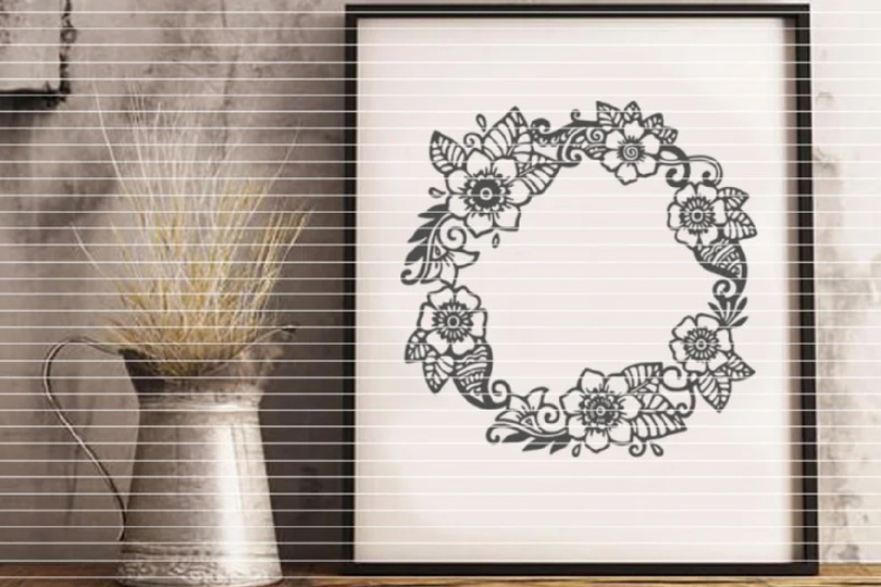 Blumenkranz Plotterdatei SVG DXF