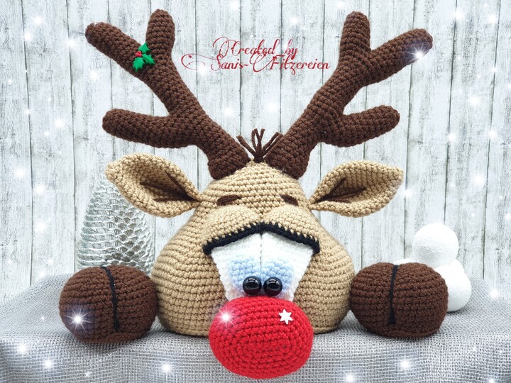 Häkelanleitung Kantengucker Rentier