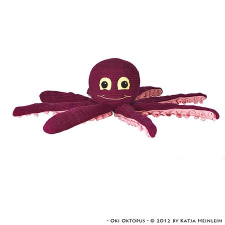 Oki Octopus pdf tutorial by Katja Heinlein crochet pattern amigurumi calamar sepia cuttle sea ocean