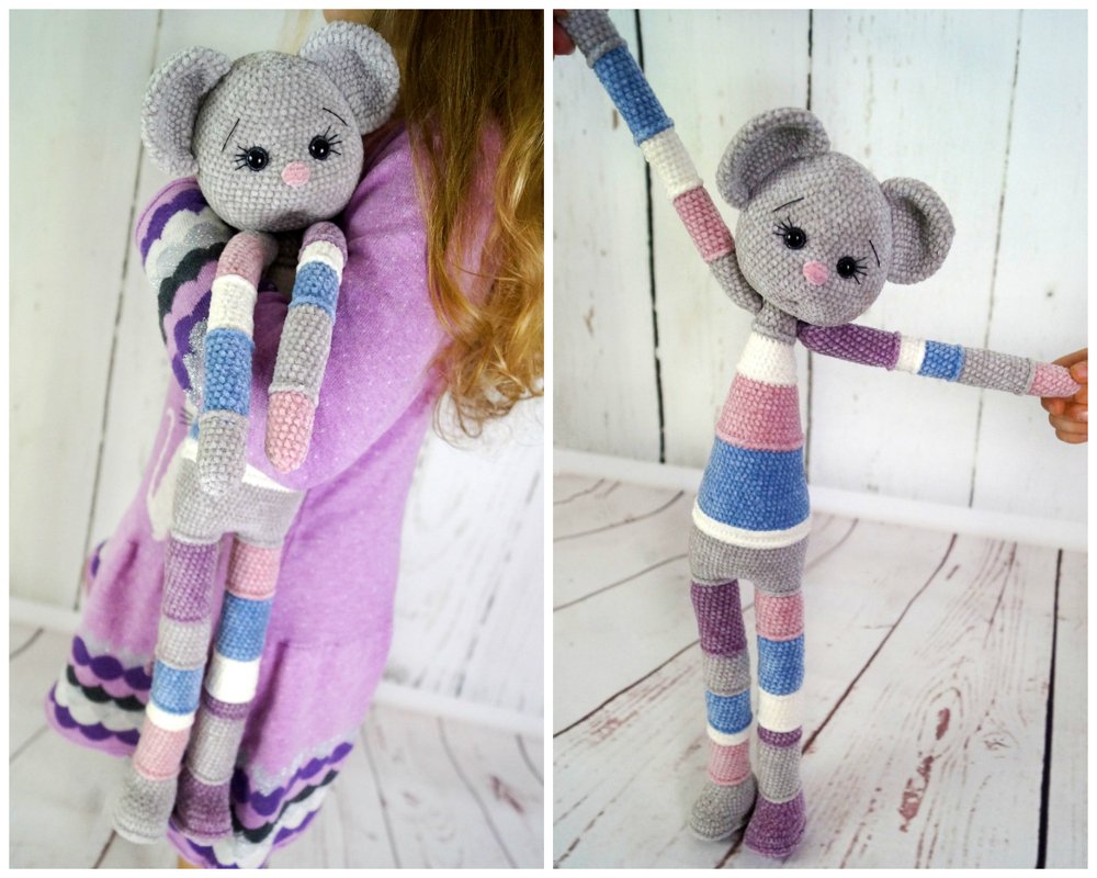 Schlenkermaus aus Wollresten. Glückstier 2020!