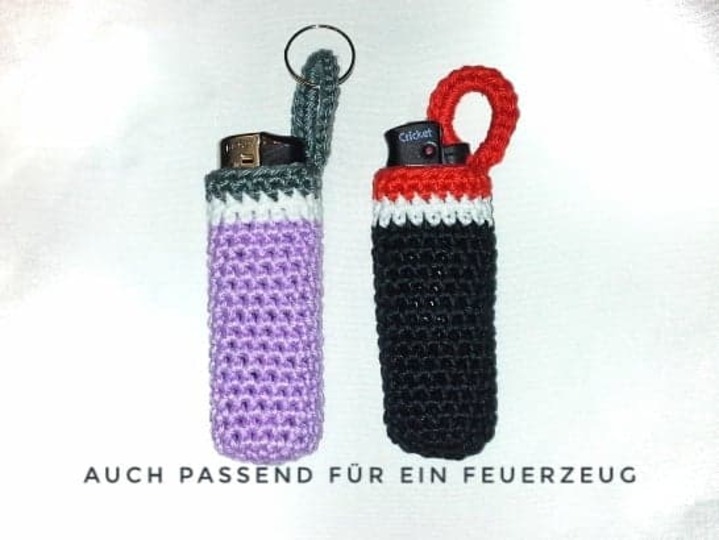 Taschentuch-Tasche & Lippenstifthülle häkeln Feuerzeughülle Anleitung Tatüta Taschentuch Tasche Lippenstift