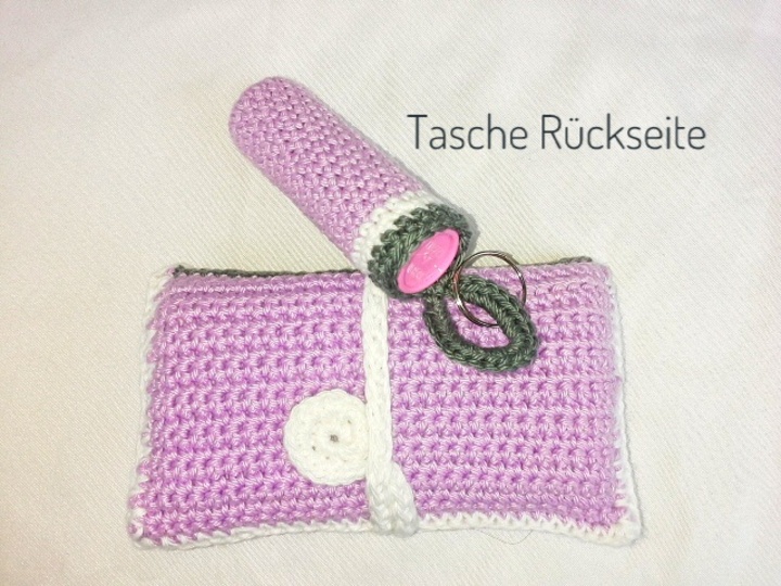 Taschentuch-Tasche & Lippenstifthülle häkeln Feuerzeughülle Anleitung Tatüta Taschentuch Tasche Lippenstift