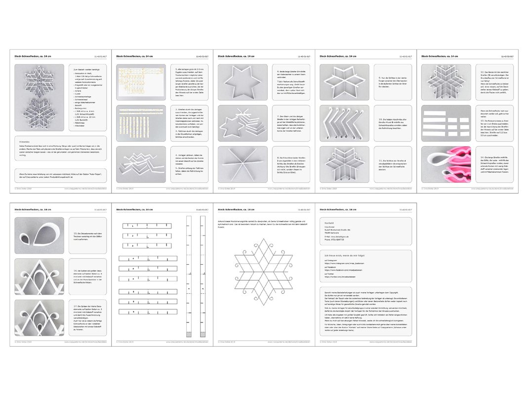 Steck-Schneeflocken – Bastelanleitung und Vorlagen - Bild 3