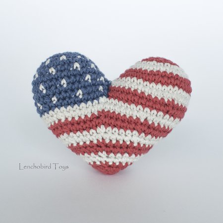 USA Flag Heart pattern