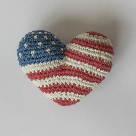 USA Flag Heart pattern
