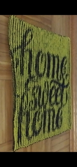 Schatten- / Illusionsstrickbild oder Kissen "Home Sweet Home"