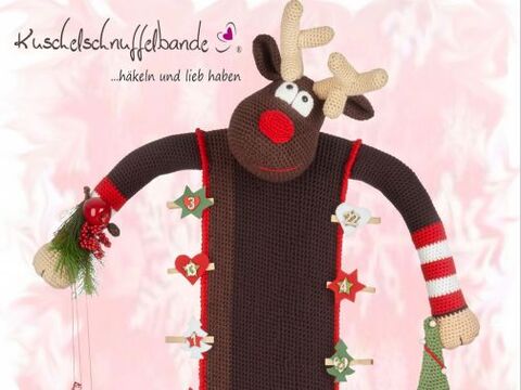 Häkelanleitung Kuschelschnuffelbande Adventskalender Rentier Knut