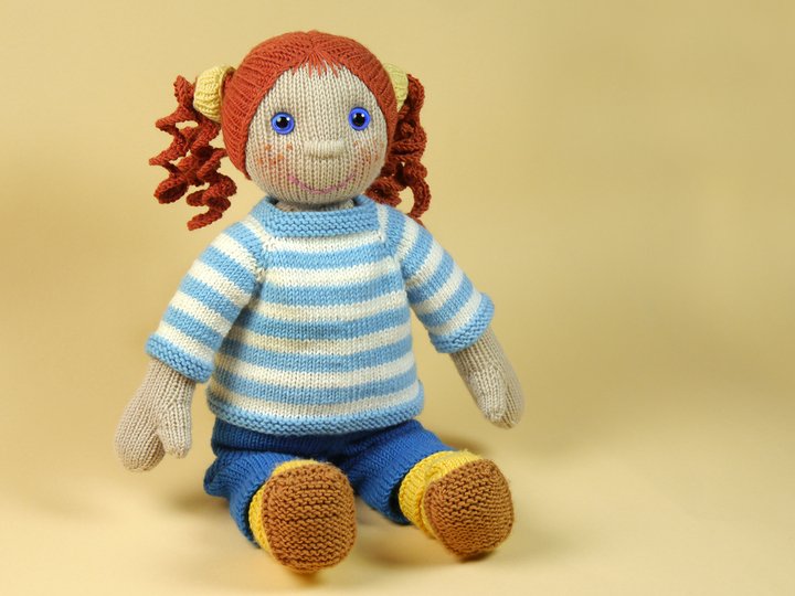 Herbst-Anni, Set Puppe + Kleidung, Strickanleitung