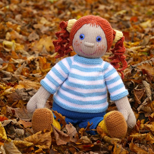 Herbst-Anni, Set Puppe + Kleidung, Strickanleitung