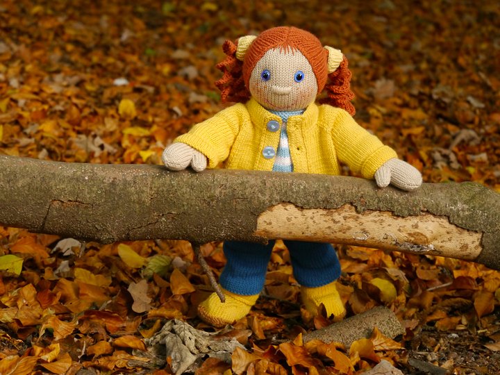 Herbst-Anni, Set Puppe + Kleidung, Strickanleitung