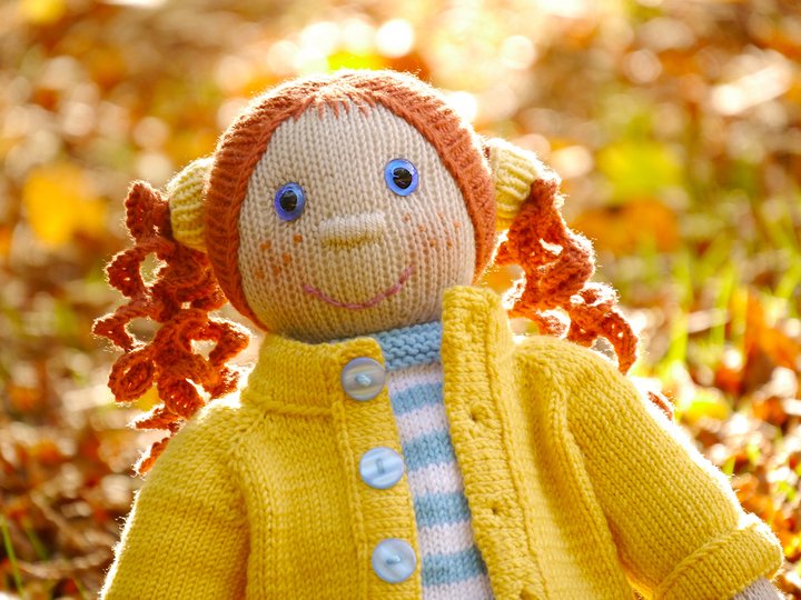 Herbst-Anni, Set Puppe + Kleidung, Strickanleitung