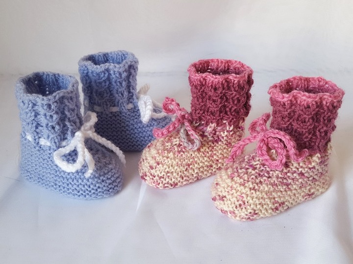 Strickanleitung Babyschuhe, Baby-Booties, Sohlenlänge 9 bzw. 10 cm
