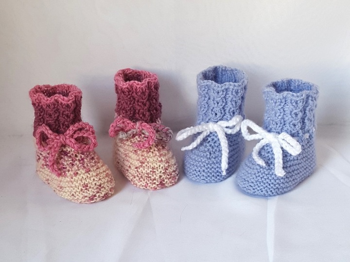 Strickanleitung Babyschuhe, Baby-Booties, Sohlenlänge 9 bzw. 10 cm