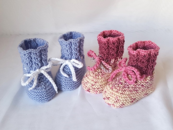 Strickanleitung Babyschuhe, Baby-Booties, Sohlenlänge 9 bzw. 10 cm