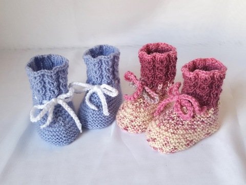 Strickanleitung Babyschuhe, Baby-Booties, Sohlenlänge 9 bzw. 10 cm  #270