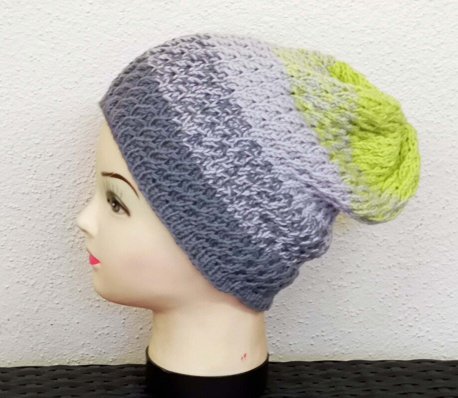 Mütze "apple" mit Farbverlauf, einfache Anleitung zum stricken, alle Größen - Bild 4