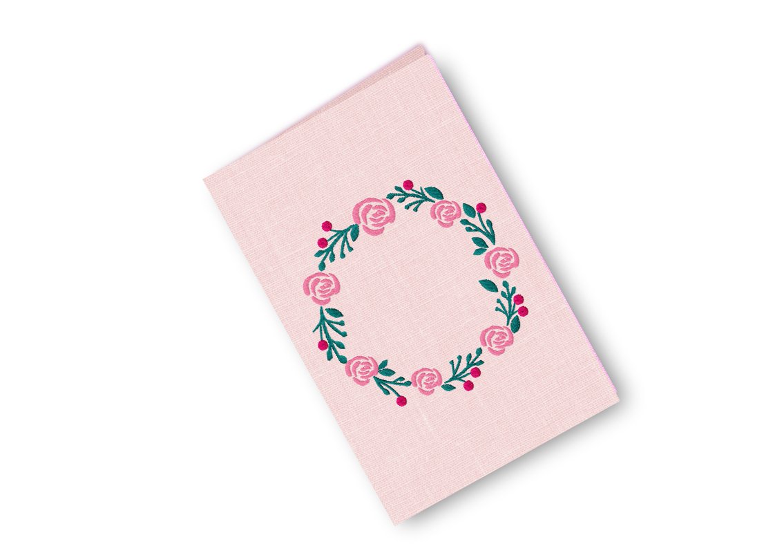 Stickdatei Kranz Rosen in vier Größen