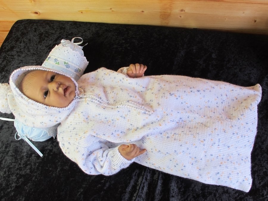 Strickanleitung Kuschelsack Gr. 50 für Baby und Reborn