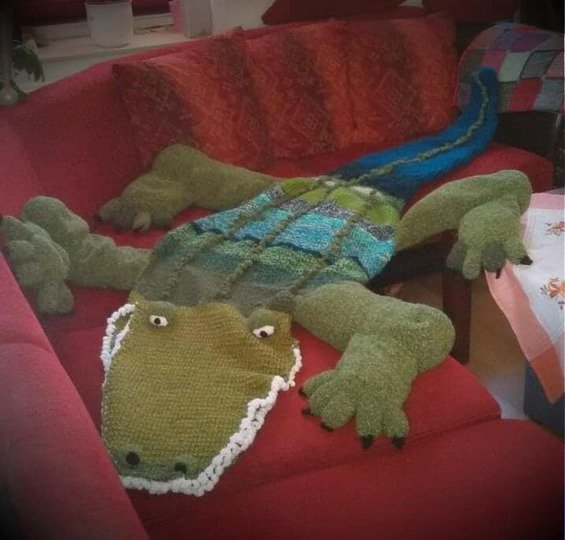 Häkelanleitung Krokodildecke / Schlafsack