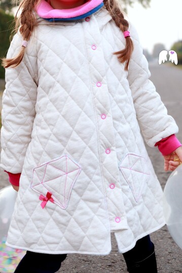 Diamond Coat : Mantel + Jacke mit Diamantenunterteilung 86-164